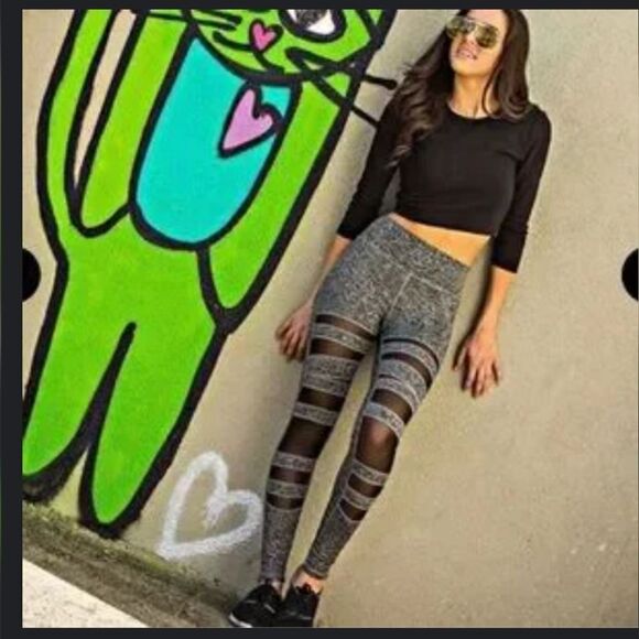 New POP Fit mesh insert bandage leggings heathered gray - Picture 5 of 10